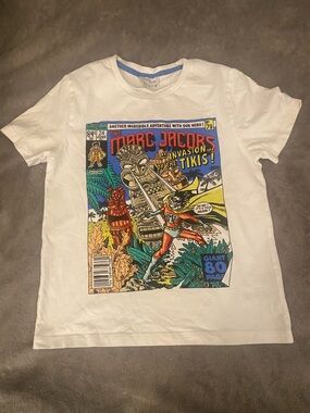 Marc Jacobs White Tee with Bold Multicolor Comic Print
